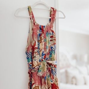 Maxi Length Floral Dress with Bows